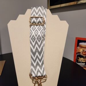 Gray and White Geometric Strap